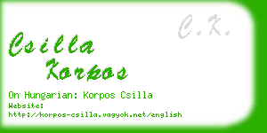 csilla korpos business card